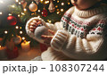 クリスマスツリーの前の子供 108307244
