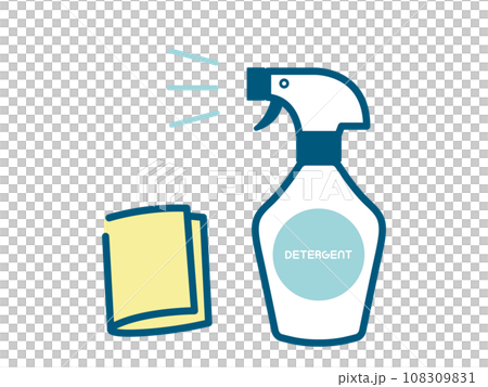 噴霧和撣子的簡單彩色插圖 噴霧和撣子的簡單彩色插圖 108309831