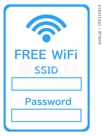 Free　WiFi  　SSIDとPassword　テキストスペース 108310814