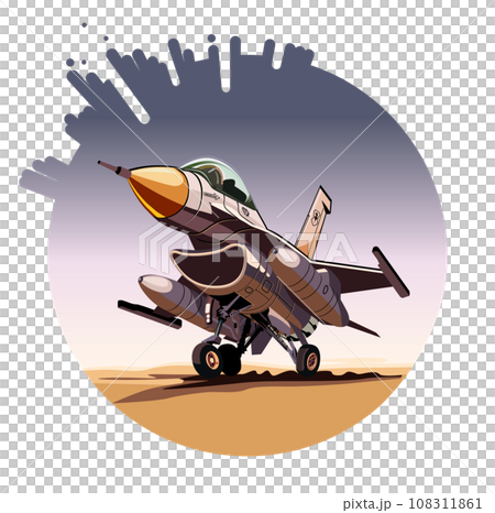 Cartoon Military Jet Fighter Plane Cartoon Military Jet Fighter Plane 108311861