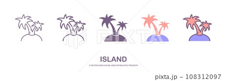 Island linear icon concept. Island line vector sign. island icon vector, symbol, illustration. 108312097