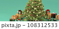クリスマスツリーとプレゼントとキラキラした飾りの背景 108312533