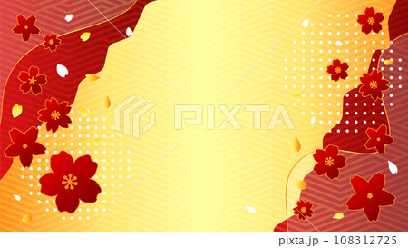 お正月、新春セールの和風な背景デザイン、和柄のバナー素材、ベクターイラスト背景 お正月、新春セールの和風な背景デザイン、和柄のバナー素材、ベクターイラスト背景 108312725