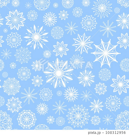 Beautiful neutral snowflakes seamless pattern 108312956