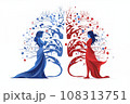 赤と青が美しい冬のロゴ 108313751