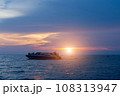 speed boat on the sea with sunset sky background. 108313947