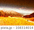 Hikers walk at mountain path at holiday cottage 108314014