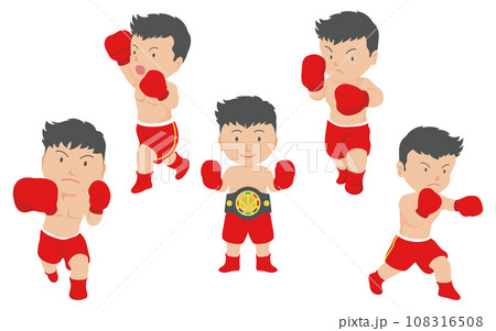 男子ボクサー　イラストセット 108316508