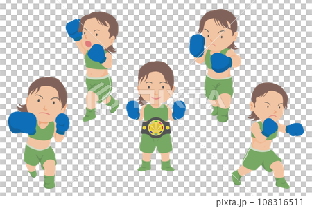 女拳擊手插圖集 108316511