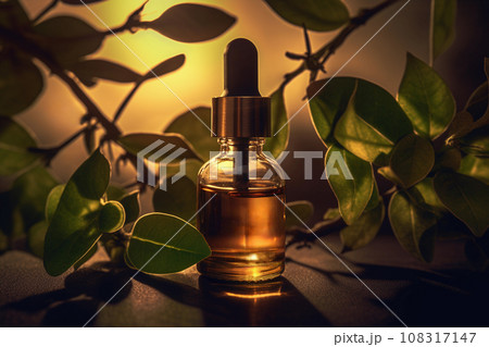 Eco-Friendly Cosmetic Bottle Set Against a Natural Backdrop: Embracing Organic Beauty Care. Generative Ai. 108317147