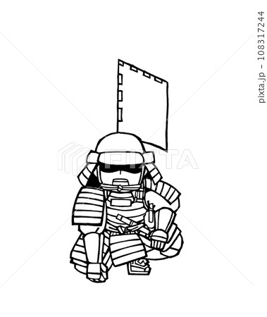 武者（伝令・前・モノクロ 108317244