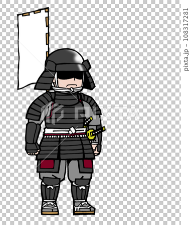 武者（立・左旗・黒 108317281