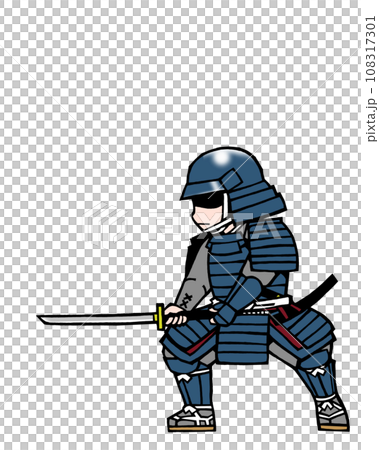 武者（戦闘・右1・青 108317301