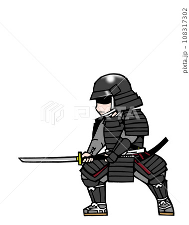 武者（戦闘・右1・黒 108317302