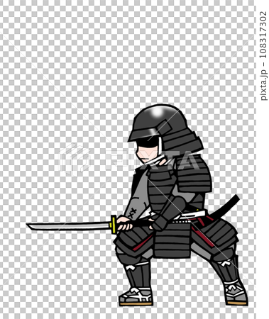 武者（戦闘・右1・黒 108317302