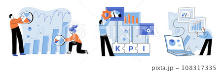 Performance indicator. Vector illustration. Performing well in key areas is essential for business success Effective management strategies yield positive results Objectives 108317335