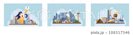 Industrial pollution. Dirty waste. Environmental pollution. Vector illustration. Industrial pollution is responsible for many health problems Dirty water is common issue near manufacturing plants Industrial pollution. Dirty waste. Environmental pollution. Vector illustration. Industrial pollution is responsible for many health problems Dirty water is common issue near manufacturing plants 108317346