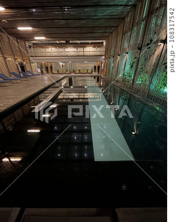 Indoor Swimming pool in the night Indoor Swimming pool in the night 108317542