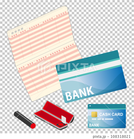 Bankbook, seal and cash card Bankbook, seal and cash card 108318021