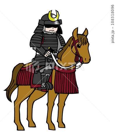 部将（騎馬・左・黒 108318096