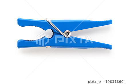 Blue plastic clothespin 108318604