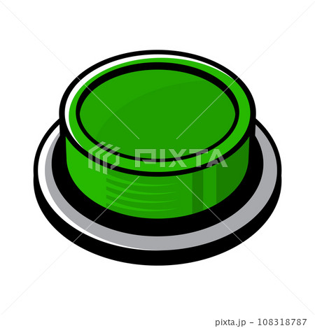 Big Green Button on White Background. Comic Book Style. Vector Big Green Button on White Background. Comic Book Style. Vector 108318787