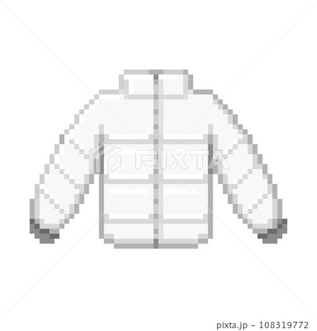 白のダウンのピクセルイラストレーション 108319772