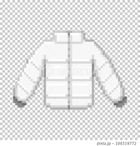 白のダウンのピクセルイラストレーション 108319772