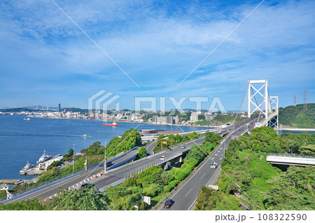 【和布刈第二展望台より関門海峡】 福岡県北九州市門司区門司 108322590