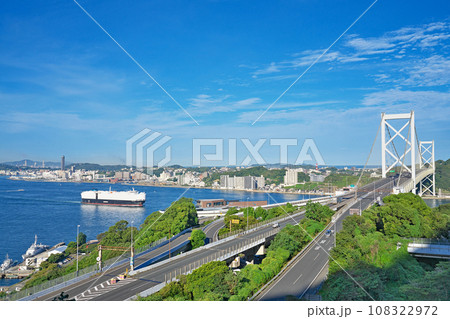 【和布刈第二展望台より関門海峡】 福岡県北九州市門司区門司 108322972