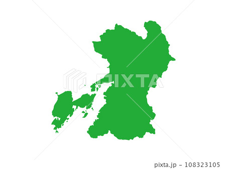 都道府県地図　熊本県 108323105