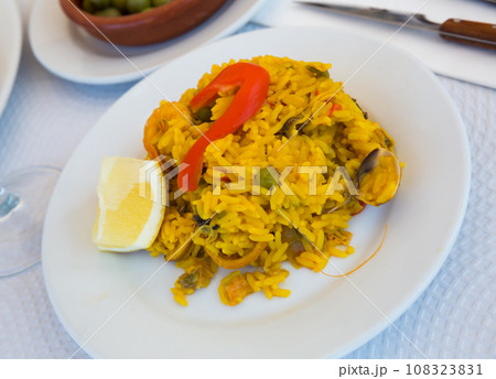 Seafood paella Seafood paella 108323831