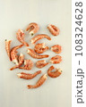 frosted king prawns closeup photo on white table background  108324628