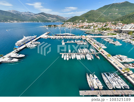 Tivat, Montenegro, Harbour. A lot of luxury yachts in Porto Montenegro, prestigious shopping village and yacht port Tivat, Montenegro, Harbour. A lot of luxury yachts in Porto Montenegro, prestigious shopping village and yacht port 108325189