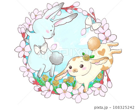 春のさくらとうさぎ 春のさくらとうさぎ 108325242