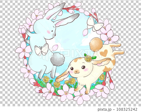 春のさくらとうさぎ 春のさくらとうさぎ 108325242