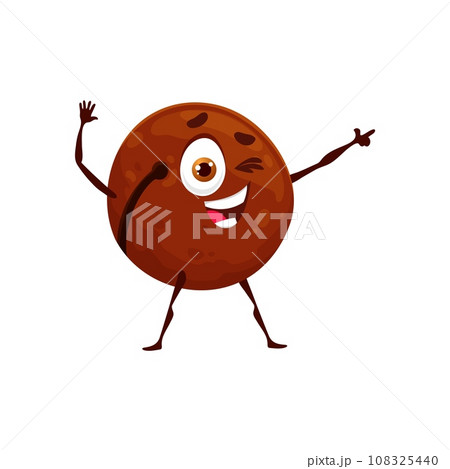 Cartoon macadamia nut keto diet food character. Natural food cute character, healthy nutrition, keto diet product isolated vector happy mascot or macadamia nut cheerful personage 108325440