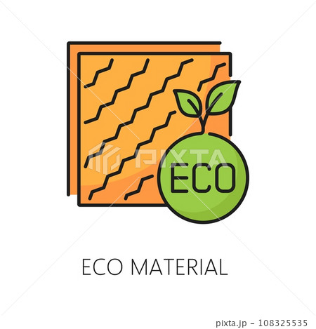 Eco material icon, wall thermal insulation. House construction energy save and heat protection line symbol, home facade thermal isolation system ecological material line vector pictogram or icon Eco material icon, wall thermal insulation. House construction energy save and heat protection line symbol, home facade thermal isolation system ecological material line vector pictogram or icon 108325535