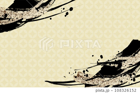 書道　墨タッチ　背景素材のイラスト 108326152