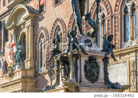 Neptune fountain statues in Bologna, Italy 108326462