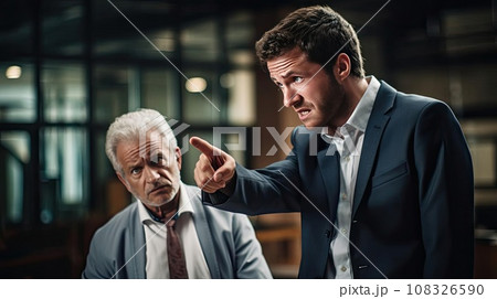 The employer swears at the employee The employer swears at the employee 108326590