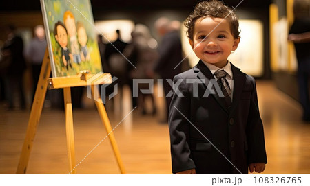 Child artist at art exhibition 108326765