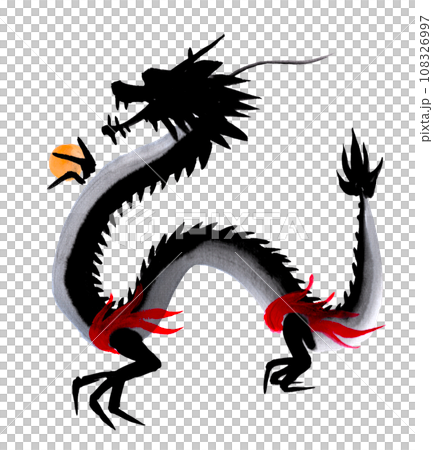 水墨画技法で描いた龍簡単バージョン 水墨画技法で描いた龍簡単バージョン 108326997