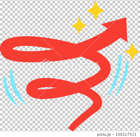 上昇する螺旋を描く矢印 108327311