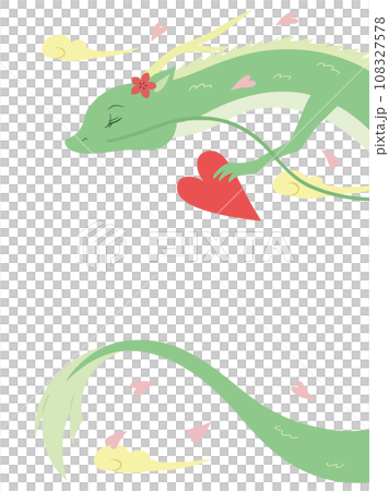 New Year's card material Year of the Dragon Heart and Dragon 108327578