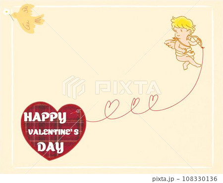 バレンタイン　ハート　天使　バード 108330136