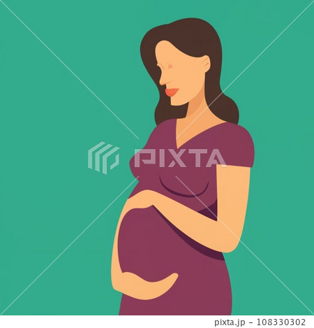 Pregnant Women radiating a sense of happiness and contentment. beauty of pregnancy, maternal health, prenatal care concept. cartoon People Vector Illustration Vector Formats 108330302