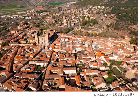 Aerial photo of Siguenza with view of Catedral Aerial photo of Siguenza with view of Catedral 108331897