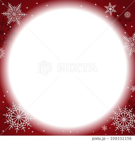 クリスマス冬のイメージのバナー素材背景赤　ウィンターセール　雪の結晶と白窓文字スペース 108332156