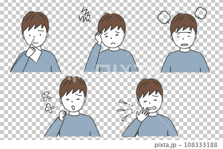 体調の悪い男の子のセット 108333188